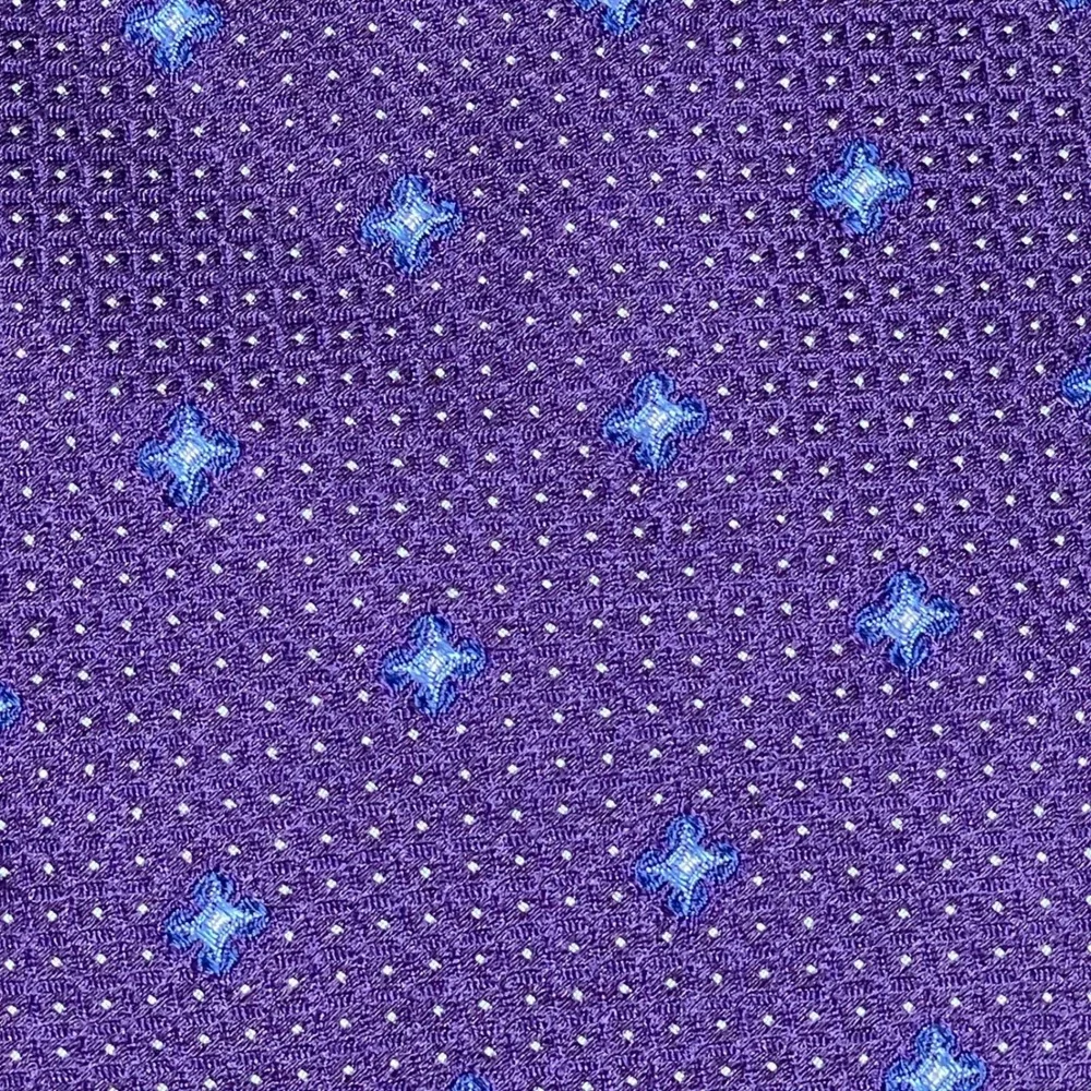Brooks Brothers Silk Necktie Preppy Purple Blue Geometric Square Dot Formal USA